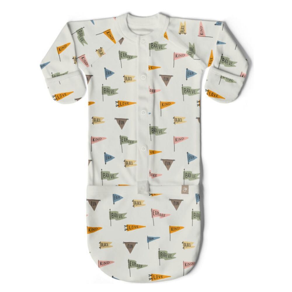 Goumi Kids 24 Hour Convertible sleeper Baby Gown 3-6 months NWT‎ Affirmations